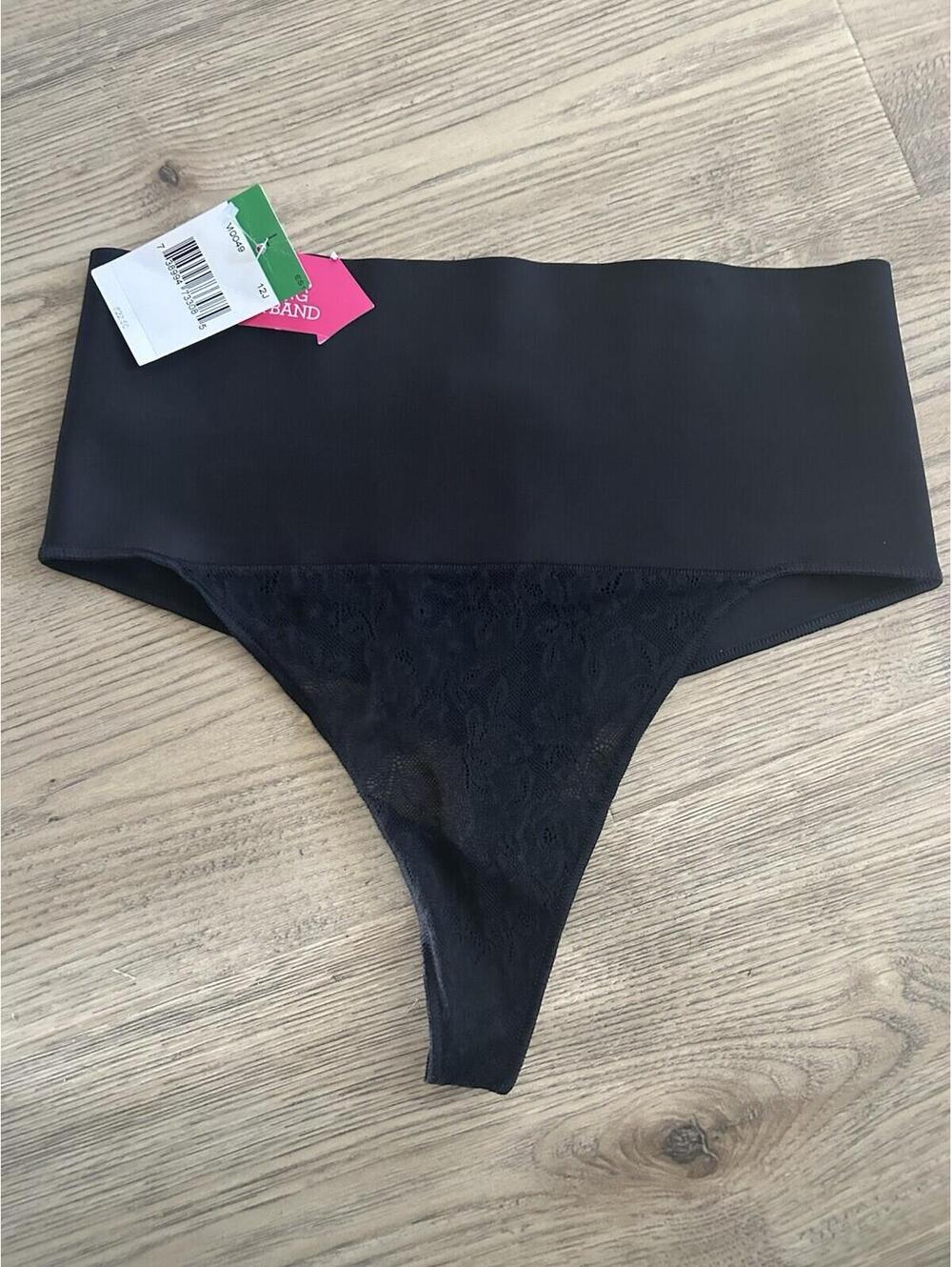 Maidenform Self Expressions Women's No Pinch Your Tummy Thong Black Large